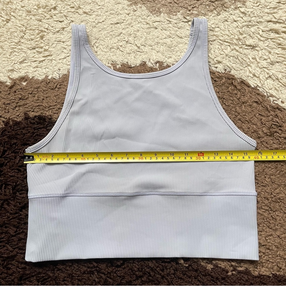 Lululemon Power Pivot Ribbed Tank Top Sz 10 In Pastel Blue - Picture 8 of 9